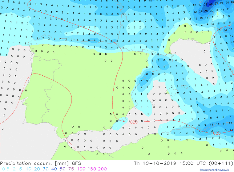 Mapa de la poca pluja prevista acumulada aquesta setmana a Catalunya, amb mÃ©s de 5 l/mÂ² en el millor dels casos