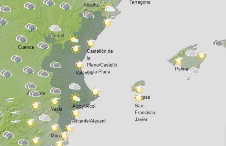 Mapa de previsiÃ³ a ValÃ¨ncia l'11 de desembre del 2020