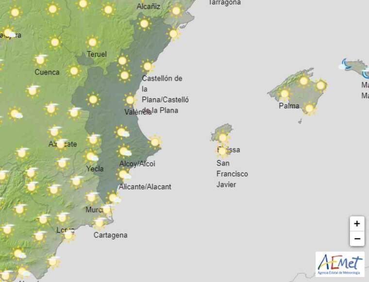Mapa de previsiÃ³ a ValÃ¨ncia l'11 de setembre del 2020