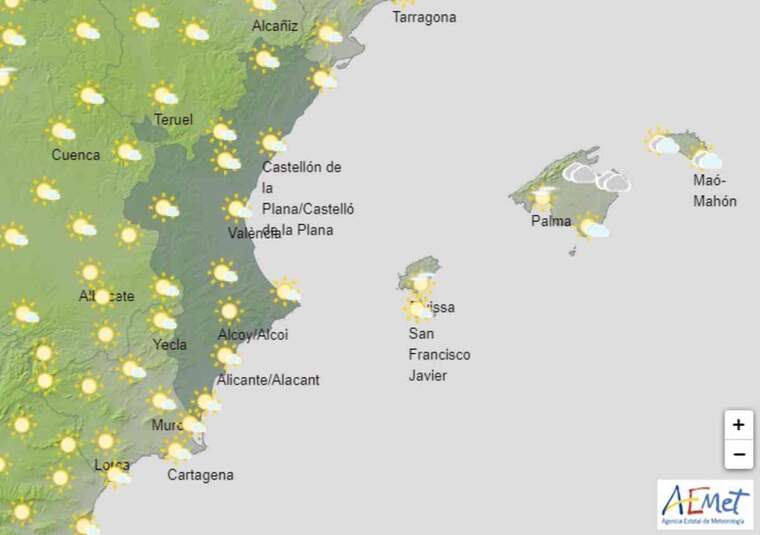 Mapa de previsiÃ³ a ValÃ¨ncia el 17 d'octubre del 2020