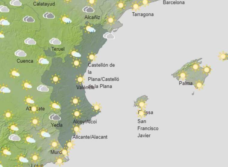 Mapa de previsiÃ³ a ValÃ¨ncia el 24 de setembre del 2020