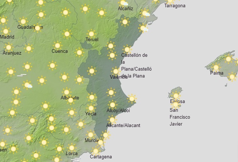 Mapa de previsiÃ³ a ValÃ¨ncia el 4 de febrer del 2020