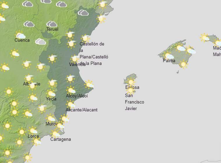 Mapa de previsiÃ³ a ValÃ¨ncia el 7 de marÃ§ del 2020