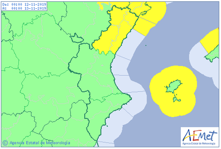 Mapa d'alerta per forts vents a CastellÃ³
