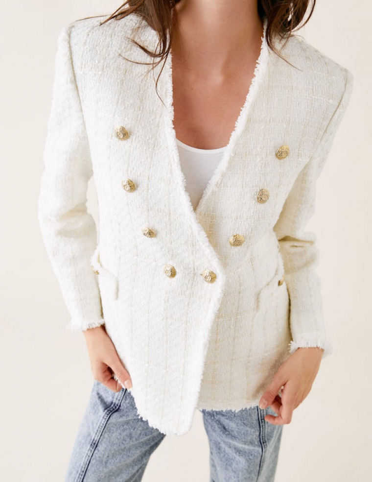 Jaqueta de tweed de Zara, reproducciÃ³ del blazer de Balmain