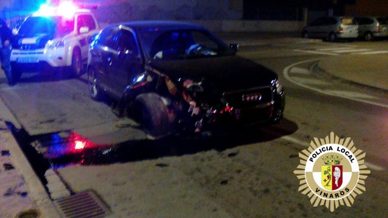 Imatge del cotxe accidentat a VinarÃ²s