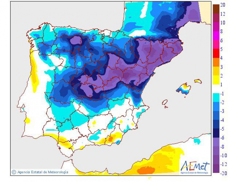Mapa de la diferÃ¨ncia de temperatures entre dilluns i dimarts