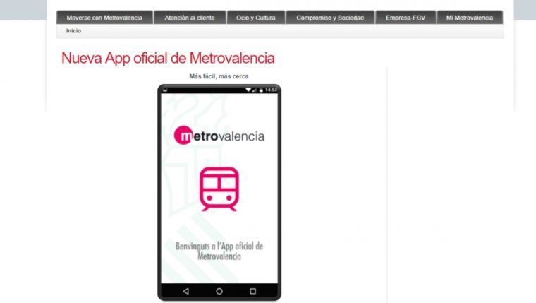 La presumpta violació de la llei de protecció de dades afecta a les aplicacions mòbils de Metrovalència i el Tram d'Alacant