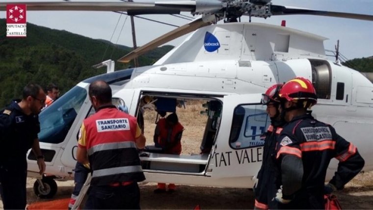 Imatge d'arxiu d'un helicòpter amb equip mèdic a Castelló