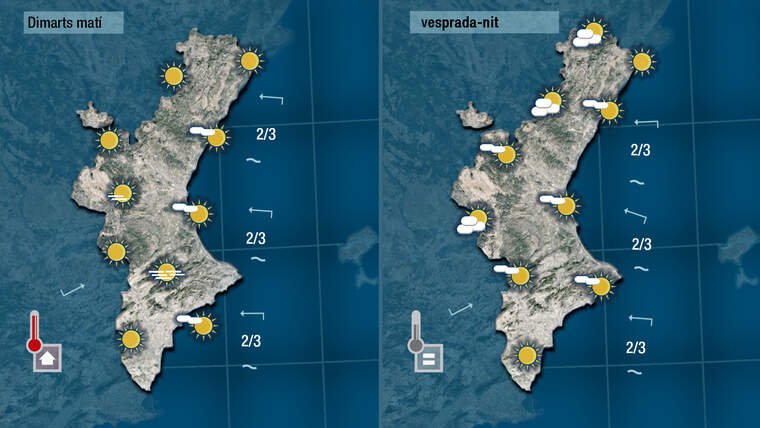 Mapes dimarts. De matÃ­ i vesprada sol