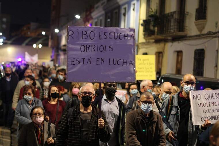Pancarta manifestació d'Orriols