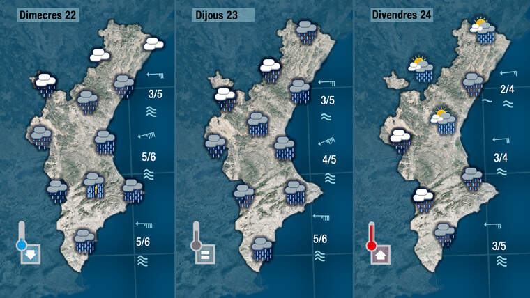 Oratge de dimecres, dijous i divendres amb pluja els tres dies | Jordi PayÃ 