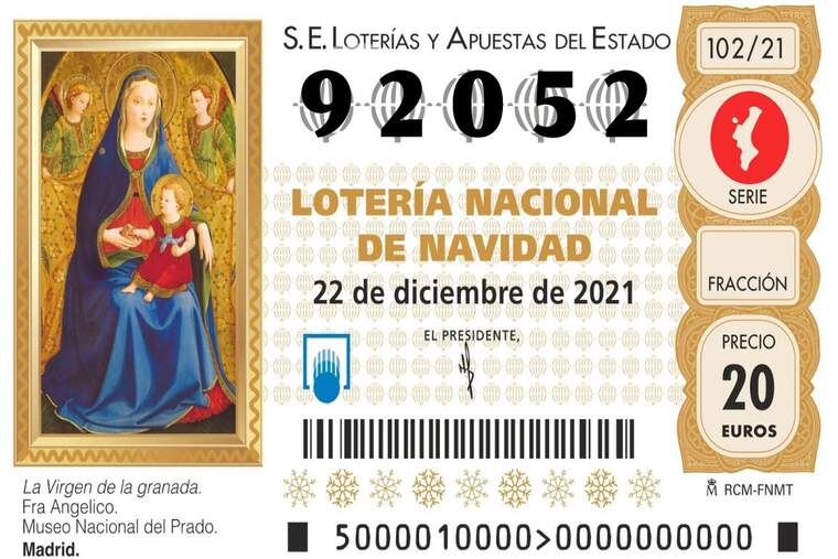 El 92052, 5é premi de Loteria de Nadal, cau a Benidorm, Manises i València