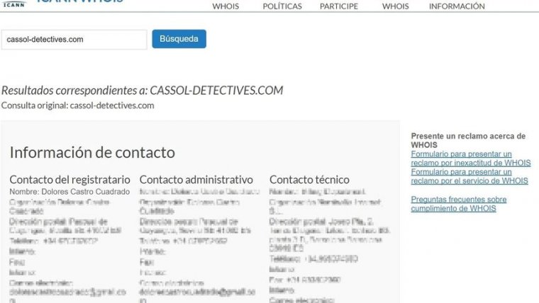 InformaciÃ³n de contacto de la agencia Cassol
