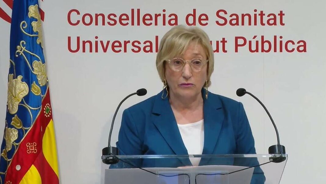 La consellera, Ana Barceló, en la roda de premsa telemàtica de dimarts