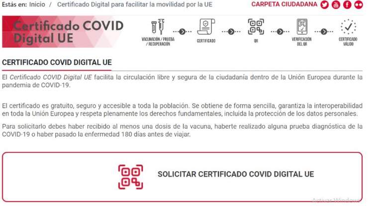 Certificat Covid Comunitat Valenciana