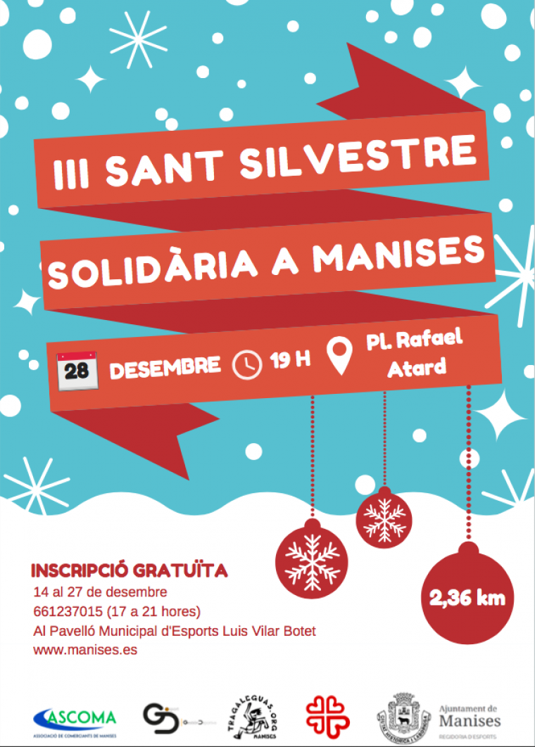 Manises celebrarà la III edició de la seua Sant Silvestre Solidària