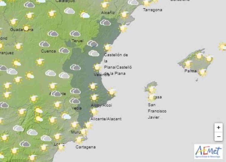 Mapa del temps a ValÃ¨ncia per aquest prÃ²xim dimarts 1 de setembre del 2020