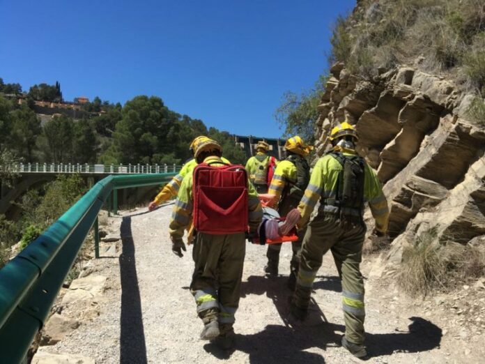 Els bombers s'emporten a l'home que s'havia llançat al riu