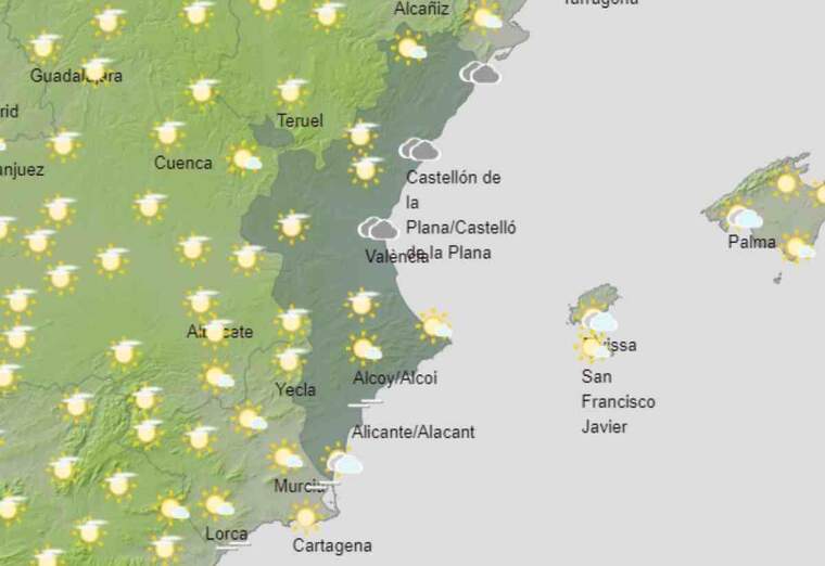 Mapa de previsiÃ³ a Valencia el 26 de marÃ§ del 2021