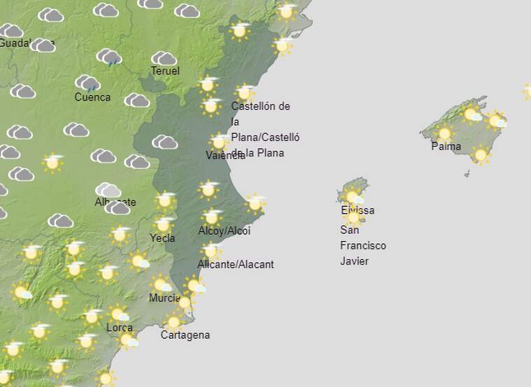 Mapa de previsió per aquest dissabte
