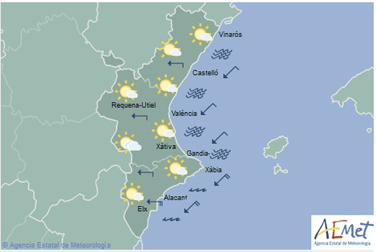 Mapa de previsió per dijous a la tarda