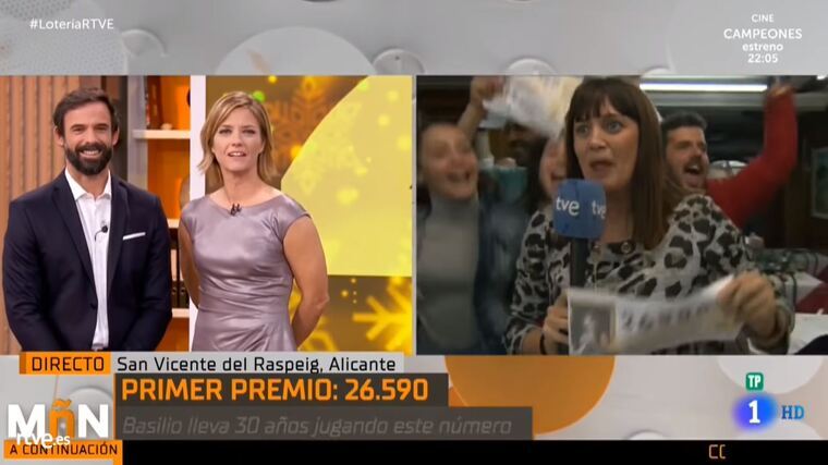 La reportera valenciana afirmà en directe que tenia un dècim premiat amb la Grossa