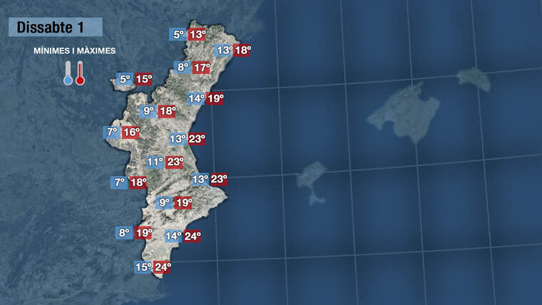 Temperatures dissabte 1 maig