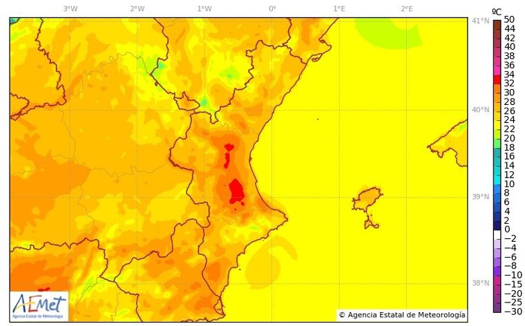Temperatures mà ximes previstes per aquest divendres
