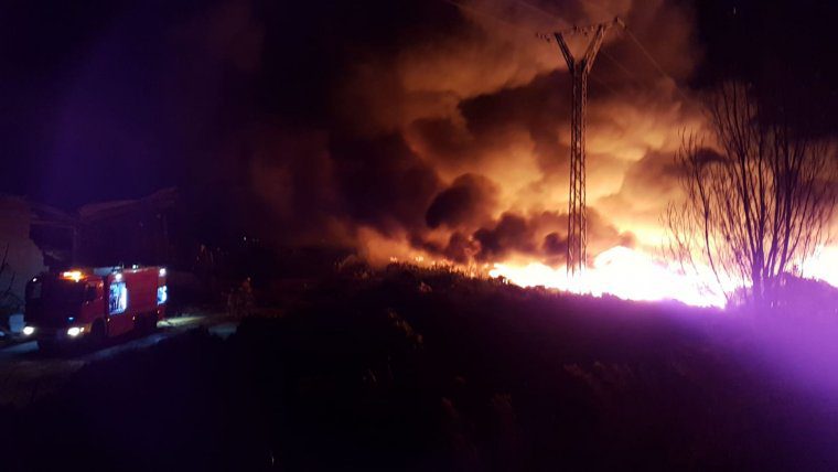 Les flames han cremat arbustos i matolls que es trobaven propers a la fÃ brica