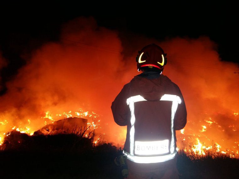 Les flames han cremat arbustos i matolls que es trobaven propers a la fÃ brica