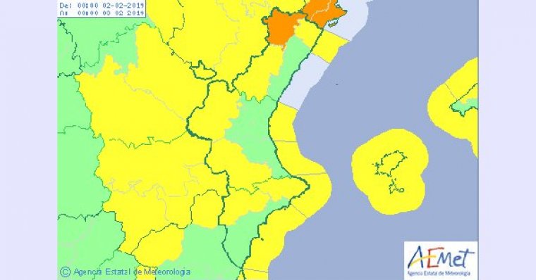 Alerta taronja a l'interior nord de Castelló per a dissabte