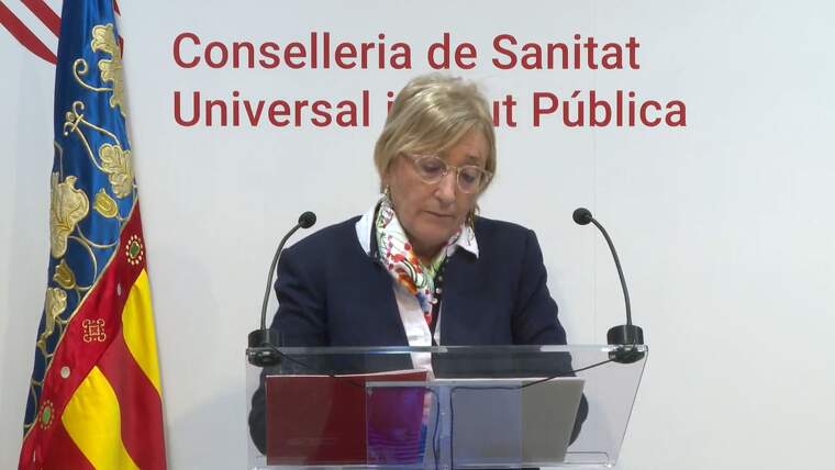 La consellera, Ana Barceló, en la roda de premsa d'este matí