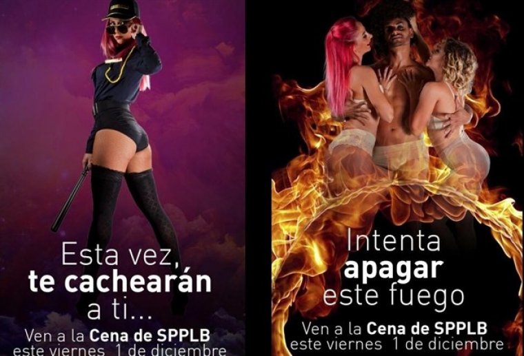 Carteles de sindicatos policiales y de bomberos de Valencia acusados de sexistas