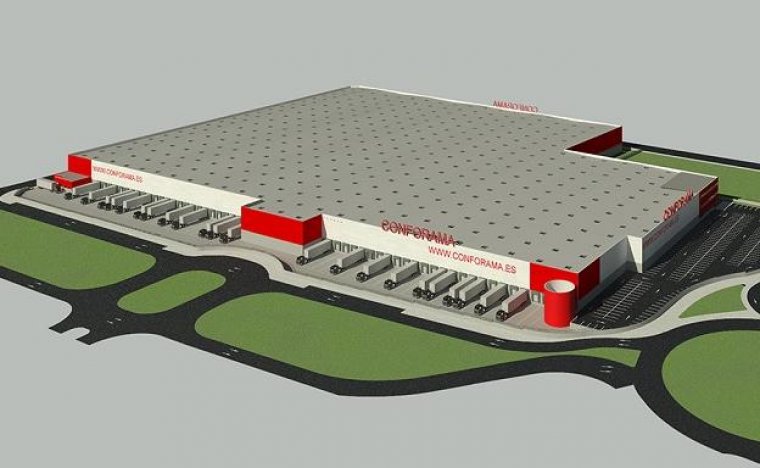 Recreació del futur centre logístic de Conforama a Llíria