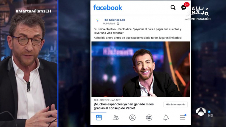 Pablo Motos alerta d'una estafa publicitària a Facebook