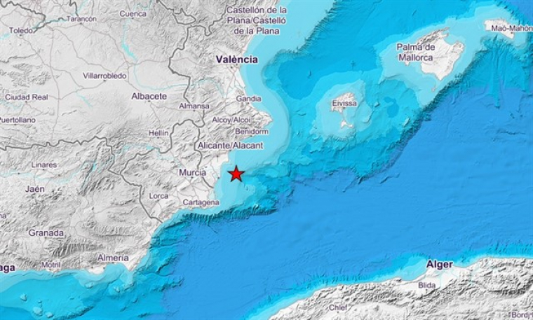 Imatge del mapa on s'ha produït el terratrèmol