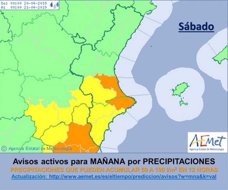 Imatge de la previsió d'Aemet