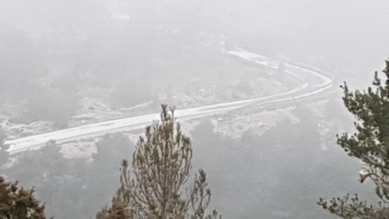 Carretera nevada entre Fredes i El Boixar