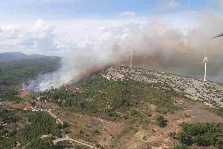 Imatge aèria de l'incendi de Buñol