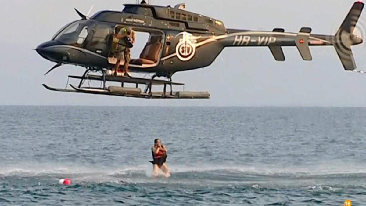 El salt d'Isabel Pantoja des de l'helicÃ²pter de 'Supervivientes'