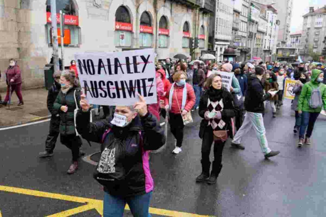 Manifestació negacionista a Santiago de Compostel·la.