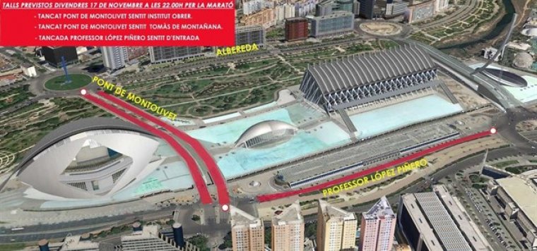 Talls de trànsit anunciats per l'Ajuntament de València