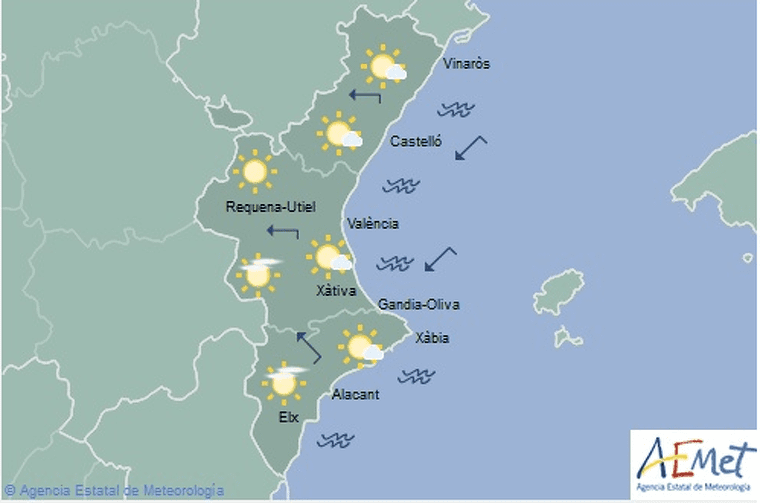 Mapa de la previsiÃ³ per a aquest dilluns