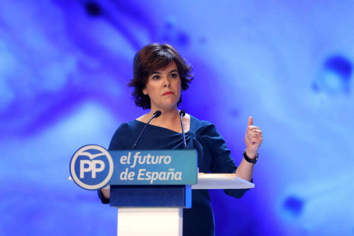 Soraya Sáenz de Santamaría en un congrés del PP