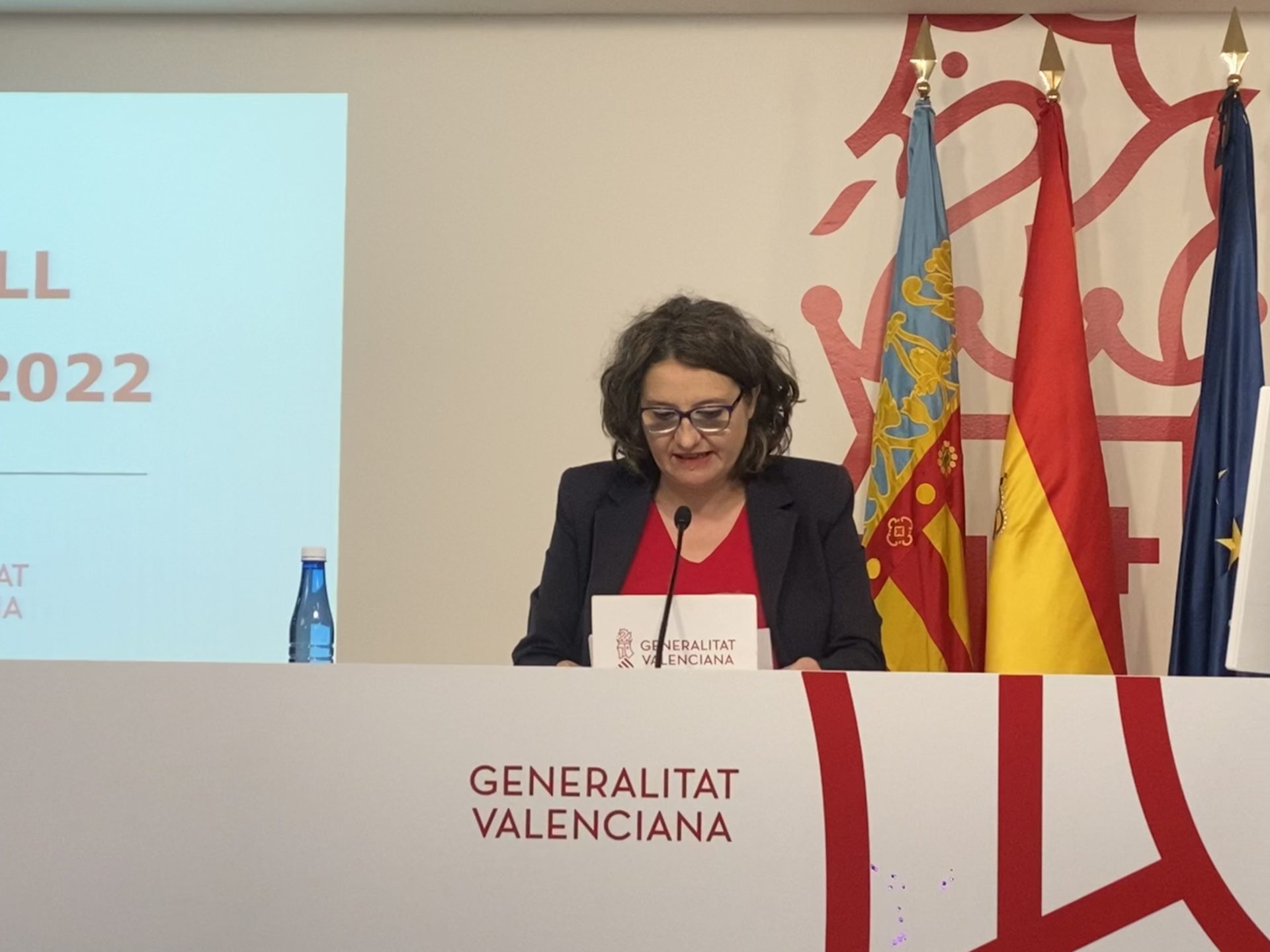 Mónica Oltra en la Roda de Premsa del Ple del Consell