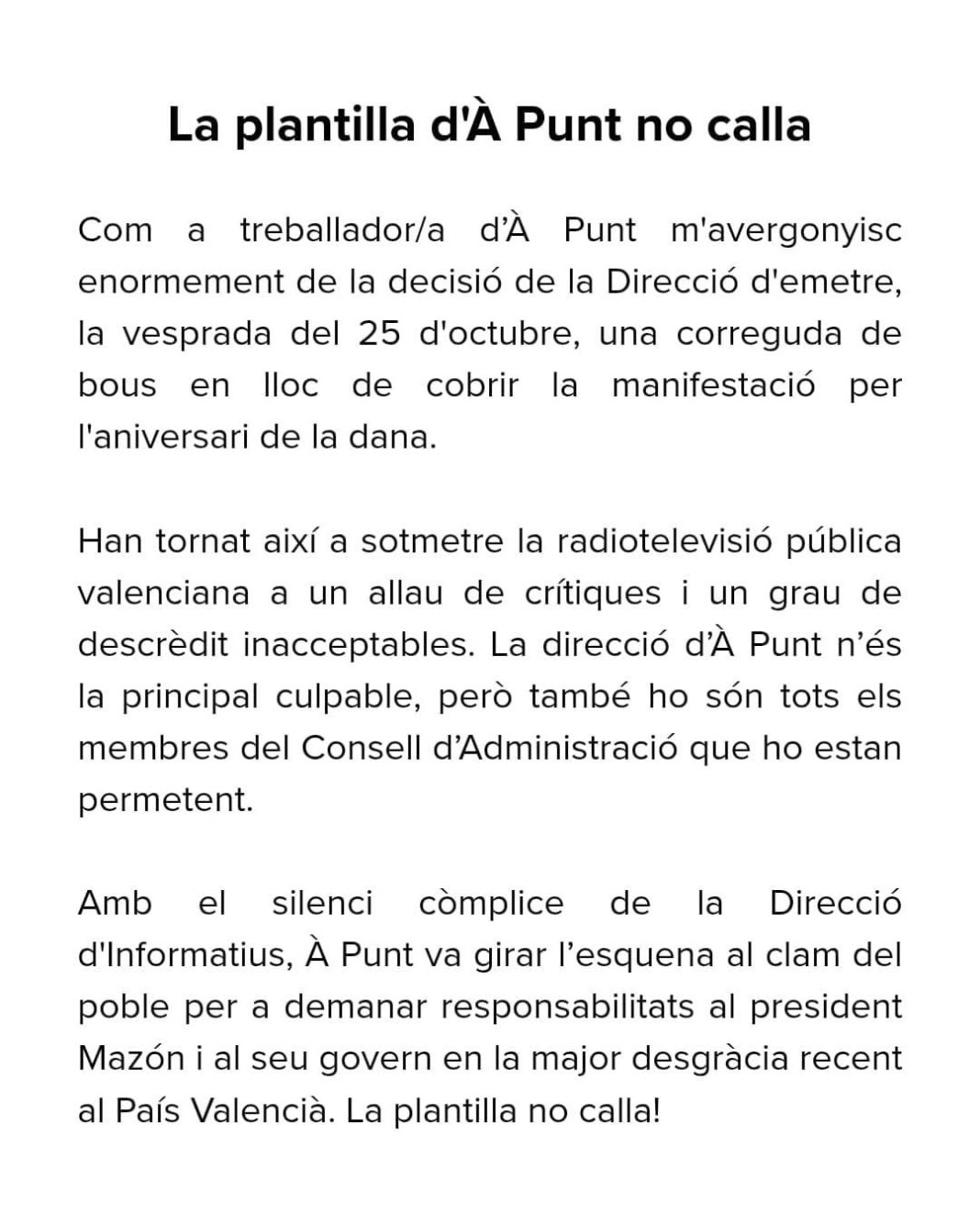 Trabajadores de À Punt critican que se retransmitieran toros en lugar de la manifestación contra Mazón por su gestión en la dana