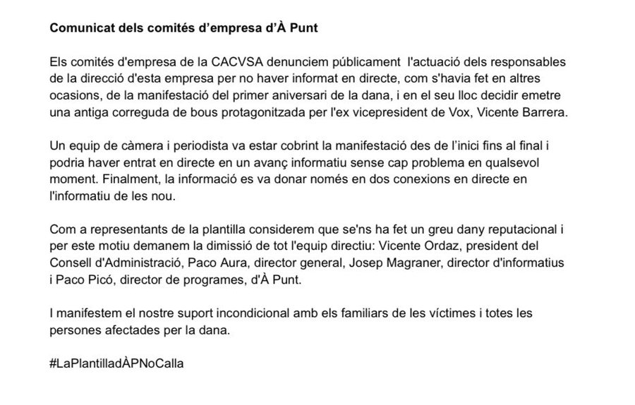 Trabajadores de À Punt critican que se retransmitieran toros en lugar de la manifestación