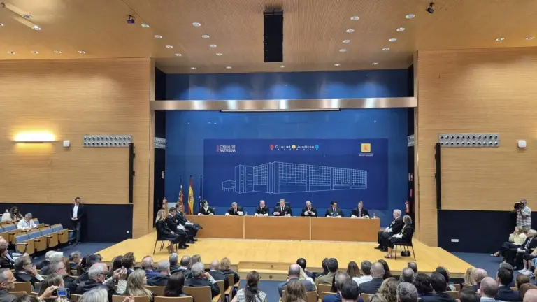 El president del TSJCV durant l’obertura de l’any judicial a la Ciutat de la Justícia de València