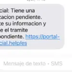 Imagen SMS fraude Seguridad Social